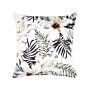 Decorative Cushion White And Green Velvet 45 X 45 Cm Leaf Pattern