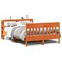 Vidaxl Bed Frame With Headboard Wax Brown 160x200 Cm Solid Wood Pine