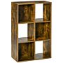 Homcom Industrial Style Storage Shelf, Bookcase, Bookshelf With 6 Compartments, Freestanding Shelving Unit, Rustic Brown