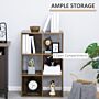 Homcom Industrial Style Storage Shelf, Bookcase, Bookshelf With 6 Compartments, Freestanding Shelving Unit, Rustic Brown