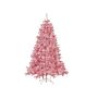 Artificial Christmas Tree Pink Synthetic 210 Cm Metal Base Traditional Winter Holiday Decoration