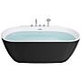 Freestanding Bath Black Sanitary Acrylic Oval Single 170 X 80 Cm