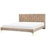 Upholstered Bed Frame Taupe Velvet Eu Super King Size 180x200 Cm 6ft Headboard Golden Legs