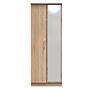 Devon Tall Mirrored Wardrobe In Bardolino Oak