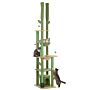 Pawhut 225-255cm Height Adjustable Floor To Ceiling Cat Tree, Tall Cat Tower For Indoor Cats W/ Scratching Posts - Green | Aosom Uk