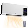 Homcom Electric Heater, 2000w Wall Mounted Space Heater With Remote Control, 2 Modes, Timer, Oscillation, Overheat Protection, Ceramic Heater For Home, White