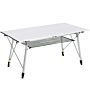 Outsunny 4ft Folding Aluminium Picnic Table Portable Camping Bbq Table Roll Up Top Mesh Layer Rack With Carrying Bag