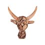 Decorative Wall Bull Head With Horns Light Wood Teak Wood 34 X 28 Cm