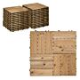 Outsunny 27 Pcs Wooden Interlocking Decking Tiles, Outdoor Flooring Tiles, Balcony Terrace Hot Tub 30 X 30 Cm Per Piece 2.5㎡ Per Pack Brown