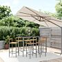 Vidaxl 7 Piece Garden Bar Set Grey Poly Rattan& Solid Wood Acacia