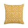 Scatter Cushion Cotton Leaf Pattern 45 X 45 Cm Decorative Tassels Removable Cover