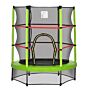 Homcom 5.2ft/63 Inch Kids Trampoline With Enclosure Net Steel Frame Indoor Round Bouncer Rebounder Age 3 To 6 Years Old Green