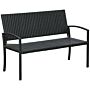 Outsunny Rattan Chair 2-seater Loveseat-black