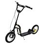 Homcom Teen Kids Stunt Scooter W/ Adjustable Handlebar, 12 Inch Rubber Tyres, Dual Brakes, Black