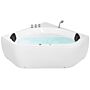 Corner Bath White Acrylic 140 X 140 Cm 2 People Massage Jets Headrests Led Lights