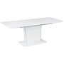 Extending Dining Table White Glass Top Mdf 160/200 X 90 Cm Modern Design Rectangular