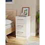 Devon 3 Drawer Bedside Cabinet In White