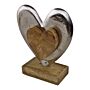 Metal And Wood Standing Heart Decoration