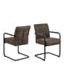 Adele Dining Chair In Grey Fabric Set Of 2