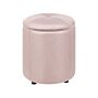 Pouffe Pink Fabric 40 X 38 Cm With Storage Stool