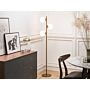 Floor Lamp Gold Metal 3 Round White Shades