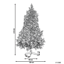 Artificial Christmas Tree White Synthetic 210 Cm Hinged Branches Pre-lit Winter Holiday Decor