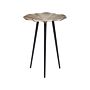 Side Table Gold And Black Aluminium And Iron Top Round Glossy Retro Home Decor