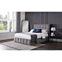 Gatsby Storage Ottoman Bed 150cm - Light Grey