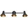 Wall Track Light Black Metal 3-light Lamp Swing Arm Cone Shade