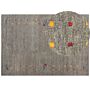 Area Rug Grey Wool 160 X 230 Cm Rectangular Multicolour Geometric Pattern Hand Tufted