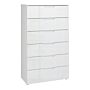 Sienna Chest Of 6 Drawers In White/white High Gloss