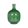 Vase Green Glass 24 Cm Handmade Decorative Round Bud Shape Tabletop Home Decoration