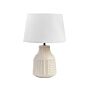 Table Lamp Beige Ceramic Base Fabric Shade Textured Base Night Lamp Desk Light Classic Design