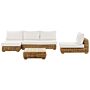 Garden Conversation Set Brown Rattan White Cushions Right Hand Outdoor Sofa Set With Coffee Table