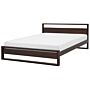 Double Bed Frame Dark Pine Wood 180 X 200 Cm Super King Size Slatted