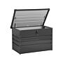 Outdoor Storage Box Grey Galvanized Steel 300 L Industrial Garden