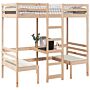 Vidaxl Loft Bed Frame With Desk And Chairs 90x200cm Solid Wood Pine