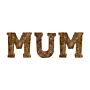 Hand Carved Wooden Geometric Letters Mum