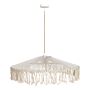 Pendant Tassel Lamp White Paper Rope Hand Woven Fringes Bohemian Style Light