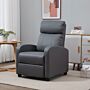 Homcom Recliner Sofa Chair Pu Leather Massage Armcair W/ Footrest And Remote Control, Home Theater, Grey