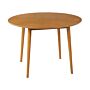 Dining Table Light Wood Mdf Rubberwood Ø 110 Cm Round Retro-inspired Design