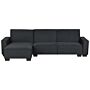 Corner Sofa Bed Graphite Grey Fabric Upholstered 3 Seater Right Hand L-shaped Bed