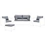 Outdoor Cushion Cover Set Grey Fabric Garden Furniture Seat And Back Pillow Cases