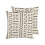 Set Of 2 Decorative Cushions White And Black Cotton 45 X 45 Cm Geometric Pattern Foil Print