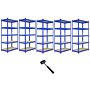 5 X Q-rax Blue Metal Racking Units 90 X 50 X 180cm