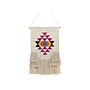 Wall Hanging Beige Cotton Handwoven With Tassels Geometric Pattern Wall Décor Hanging Decoration