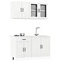 Vidaxl 4 Piece Kitchen Cabinet Set Kalmar High Gloss White Engineered Wood