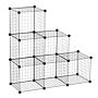 Homcom Diy 6 Cube Metal Wire Rack Interlocking Storage Cabinet Living Room Organiser Display Shelves Black