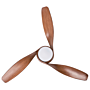 Ceiling Fan With Light Ventilator Brown Synthetic Material Iron Remote Control Wood Grain Effect