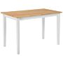 Dining Table Light Wood And White Rubberwood 75 X 114 X 68 Cm Wooden Legs Scandinavian Kitchen Table